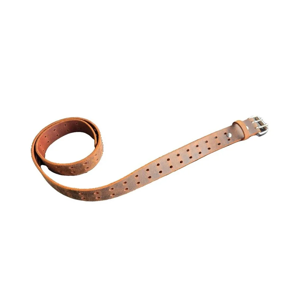 2 Hole Double Prong FULL GRAIN Thick Leather Heavy Duty Belt 1.5